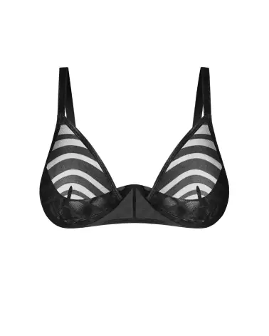 Soutien-gorge Lune Bellis Obsessive noir à rayures élégantes-1