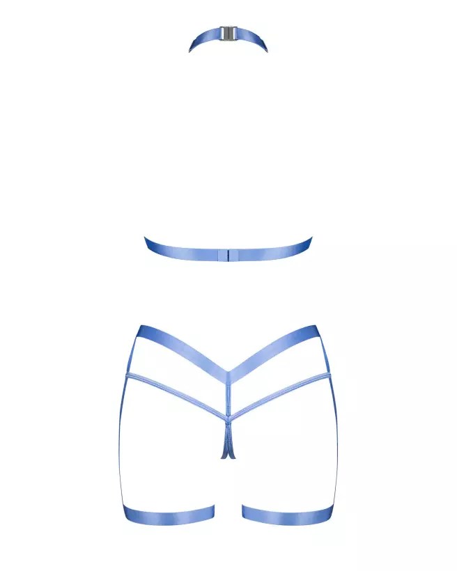 Ensemble Harnais Shaderi Obsessive bleu avec détails argentés et ajustement personnalisable-2