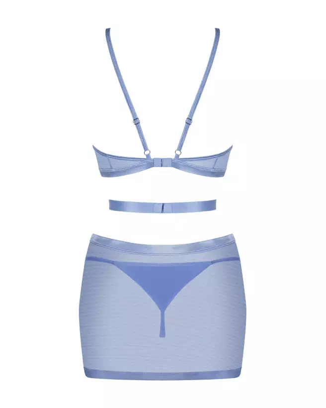 Obsessive Shaderi robe bleue sexy avec string en maille transparente-2