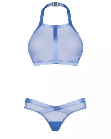 Photo de l'ensemble Shaderi Top et String Obsessive en bleu, lingerie de luxe ajustable et confortable-1