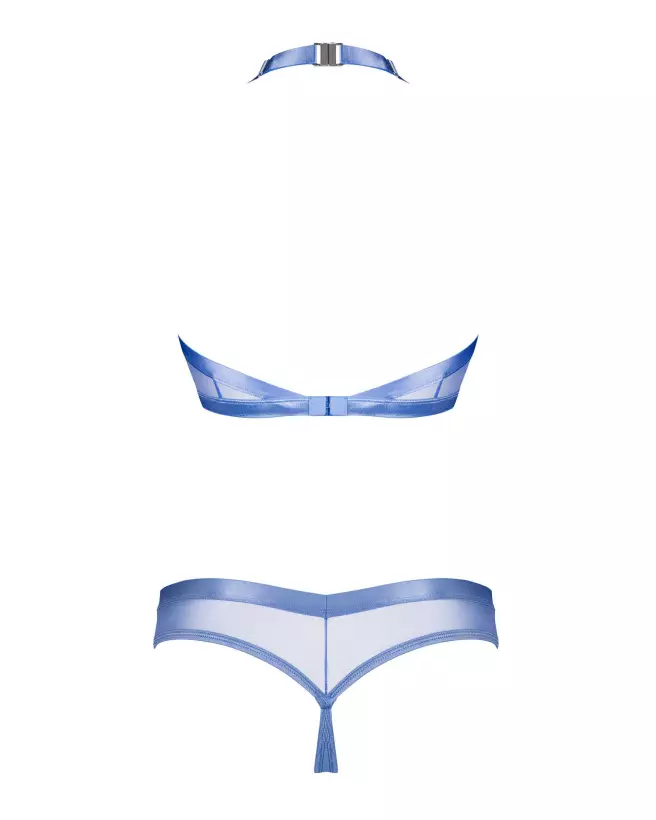 Photo de l'ensemble Shaderi Top et String Obsessive en bleu, lingerie de luxe ajustable et confortable-2