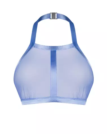 Obsessive Shaderi Top en bleu avec détails transparents et ajustement sophistiqué-1