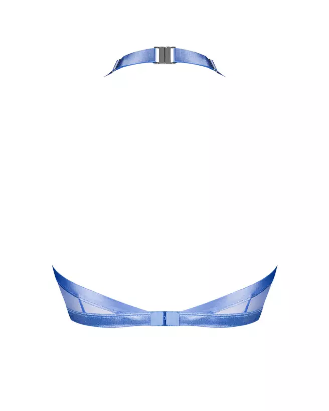 Obsessive Shaderi Top en bleu avec détails transparents et ajustement sophistiqué-2