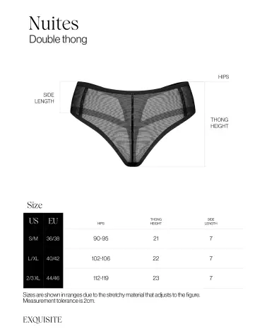 Nuites Double String Noir Obsessive avec design élégant et confortable-7