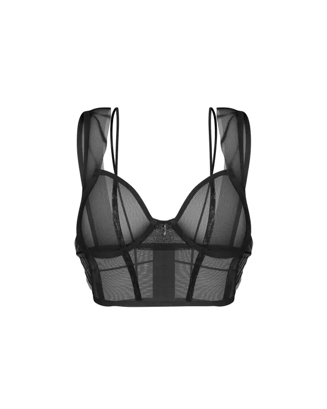 Image du Soutien-Gorge Nuites Top Noir Obsessive, confort et élégance en lingerie de luxe-1
