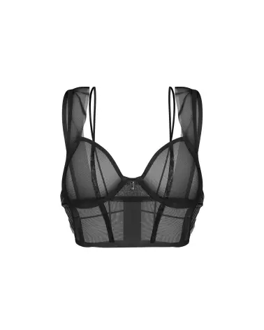 Image du Soutien-Gorge Nuites Top Noir Obsessive, confort et élégance en lingerie de luxe-1