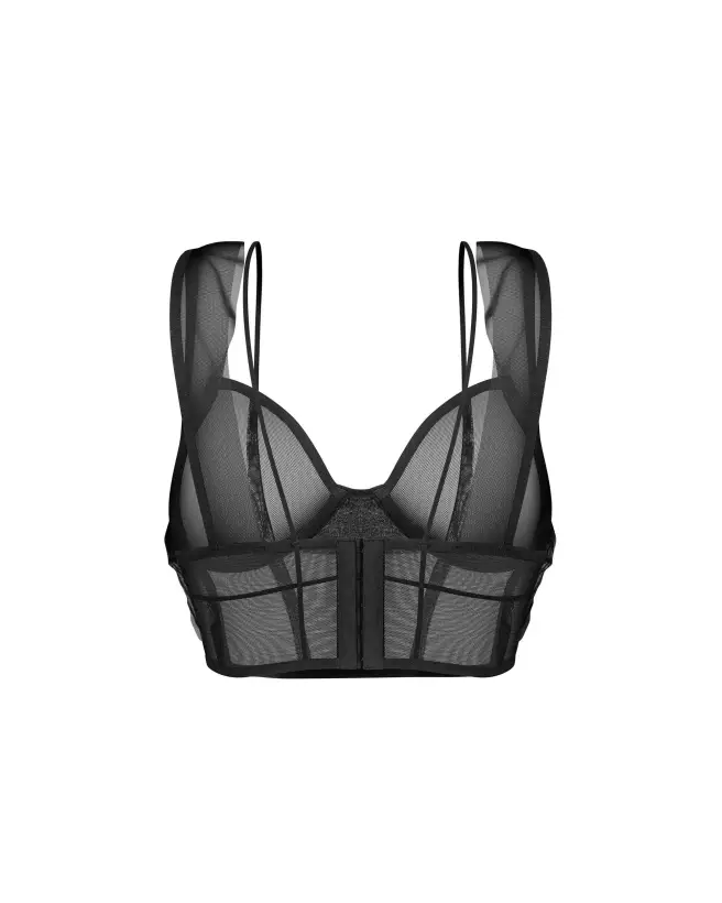 Image du Soutien-Gorge Nuites Top Noir Obsessive, confort et élégance en lingerie de luxe-2