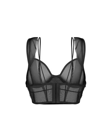 Image du Soutien-Gorge Nuites Top Noir Obsessive, confort et élégance en lingerie de luxe-2