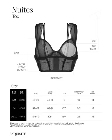 Image du Soutien-Gorge Nuites Top Noir Obsessive, confort et élégance en lingerie de luxe-7