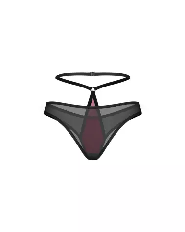 Image de la Parisel Double Culotte d'Obsessive en bordeaux et noir, lingerie élégante et confortable-2