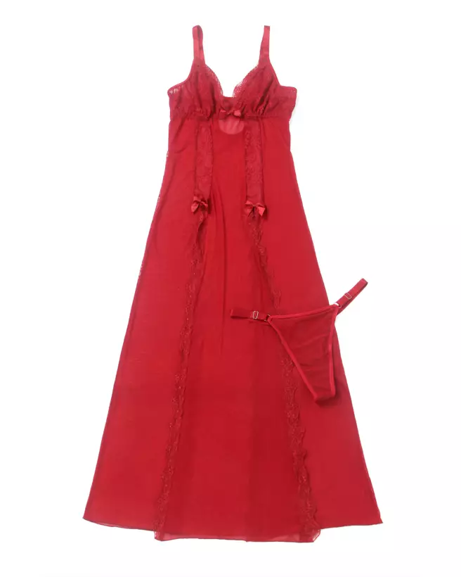 Nuisette rouge séduisante Paris Hollywood taille S/M-5