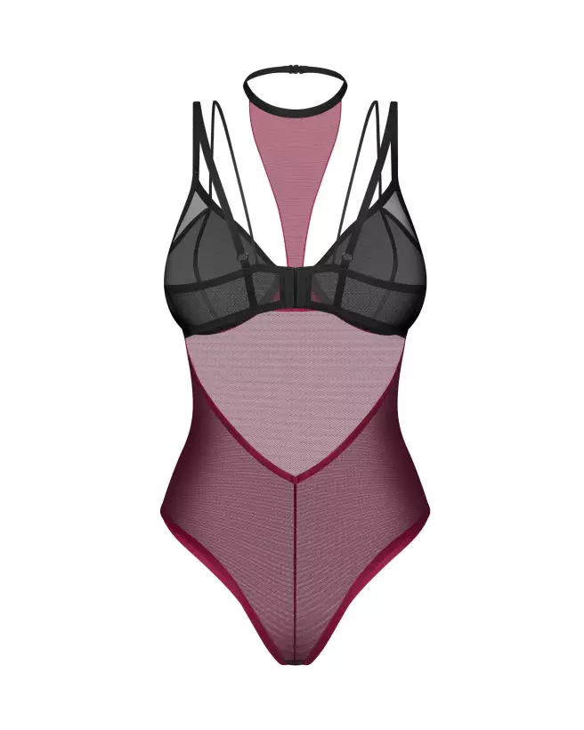 Body Parisel Obsessive en dentelle noire, design élégant avec choker, ajustement confortable et luxueux-6