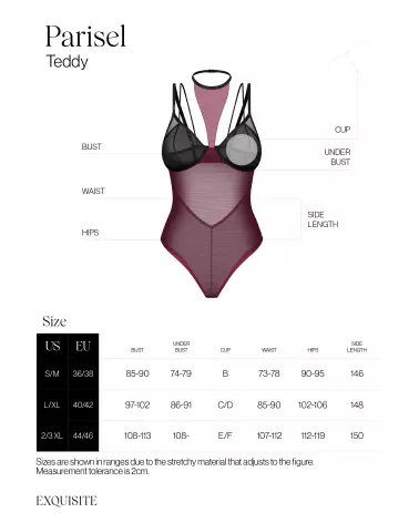Body Parisel Obsessive en dentelle noire, design élégant avec choker, ajustement confortable et luxueux-7