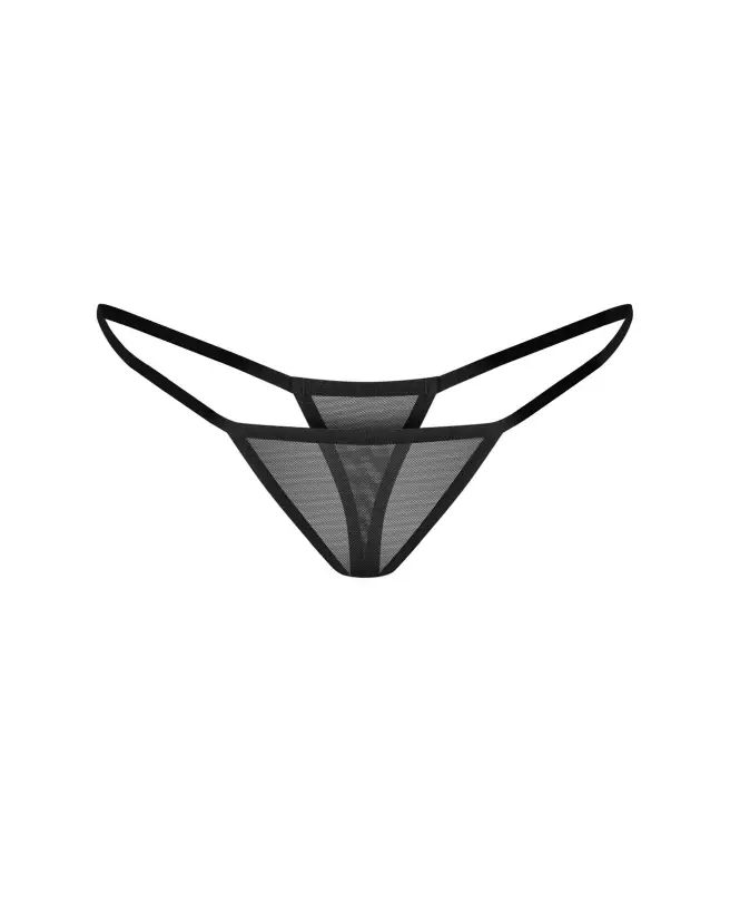 String Parisel Obsessive en maille noire, confortable et élégant pour femme-1