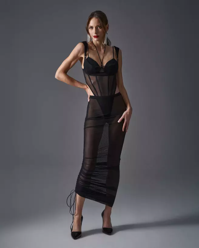 Image du Body Sibilie Noir par Obsessive, lingerie élégante et confortable-2