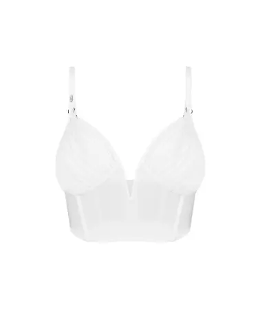 Aurorium Top Blanc Obsessive - Guêpière élégante avec bretelles ajustables et mesh respirant-1