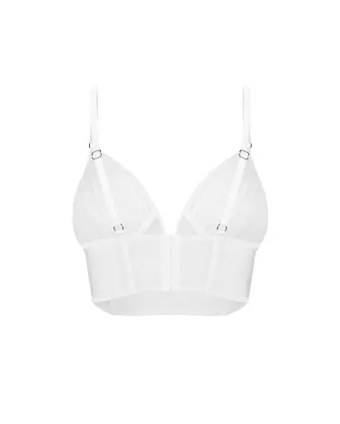 Aurorium Top Blanc Obsessive - Guêpière élégante avec bretelles ajustables et mesh respirant-2