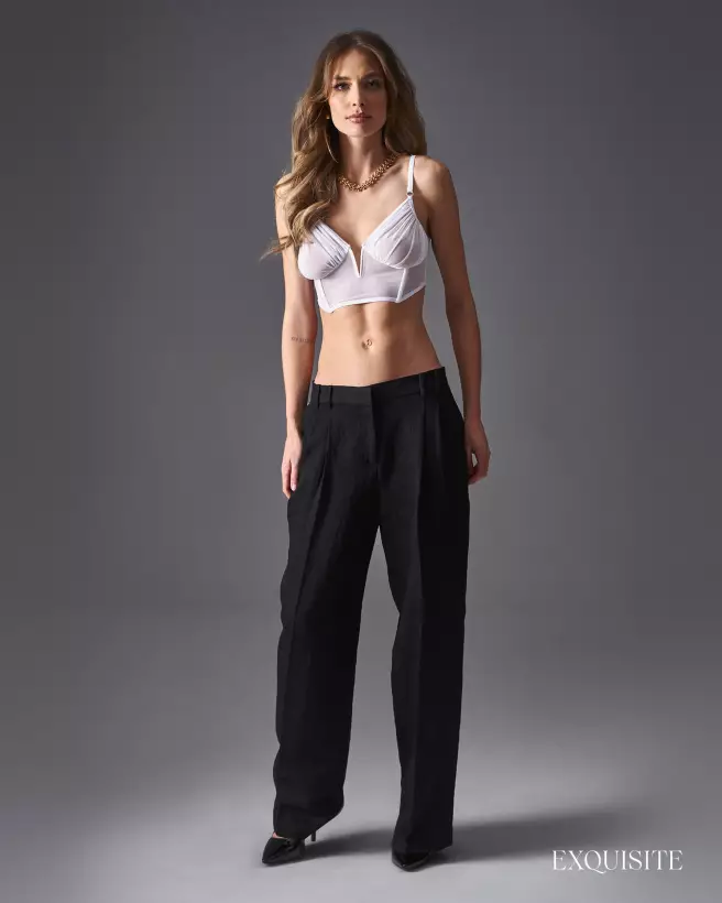 Aurorium Top Blanc Obsessive - Guêpière élégante avec bretelles ajustables et mesh respirant-4