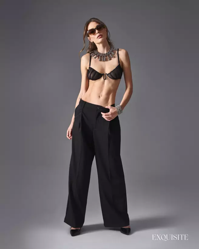 Image du Demi-Soutien-Gorge Noir Aurorium par Obsessive, design sophistiqué et élégant-5