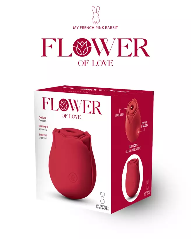 Image du stimulateur clitoridien Flower of Love par My French Pink Rabbit, pour plaisir féminin intensifié-3