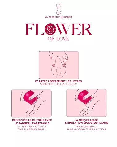 Image du stimulateur clitoridien Flower of Love par My French Pink Rabbit, pour plaisir féminin intensifié-8