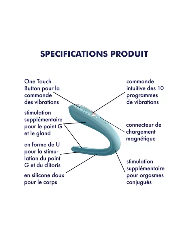 Satisfyer Double Classic bleu sextoy pour couple-3