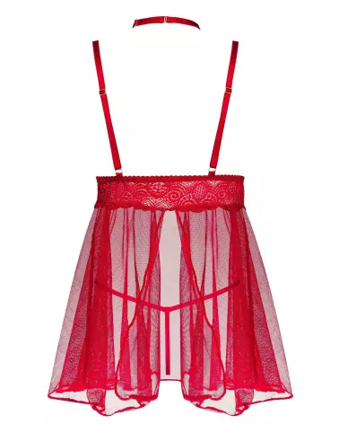 Image Milana Babydoll Cherry de Beauty Night, lingerie rouge en dentelle avec design séduisant et élégant-7