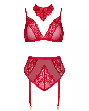 Cristalyn Ensemble Lingerie Cherry de Beauty Night en dentelle rouge, parfait pour occasions romantiques-19