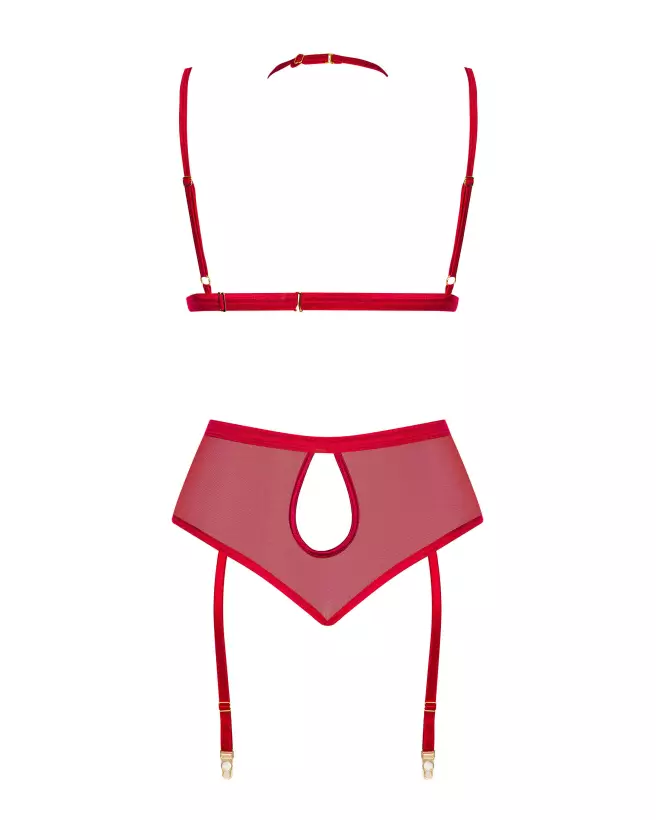 Cristalyn Ensemble Lingerie Cherry de Beauty Night en dentelle rouge, parfait pour occasions romantiques-20