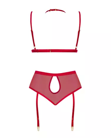 Cristalyn Ensemble Lingerie Cherry de Beauty Night en dentelle rouge, parfait pour occasions romantiques-20