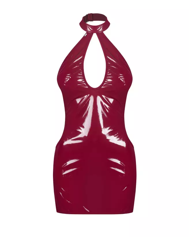 Image de la robe sexy rouge Redya par Obsessive avec décolleté plongeant et ajustements élégants-5