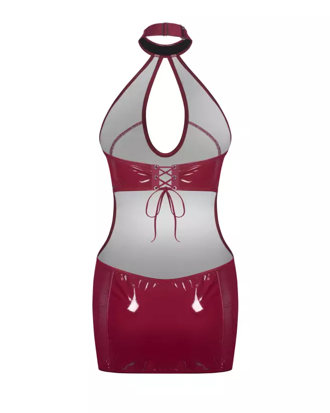 Image de la robe sexy rouge Redya par Obsessive avec décolleté plongeant et ajustements élégants-6