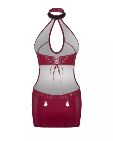 Image de la robe sexy rouge Redya par Obsessive avec décolleté plongeant et ajustements élégants-6