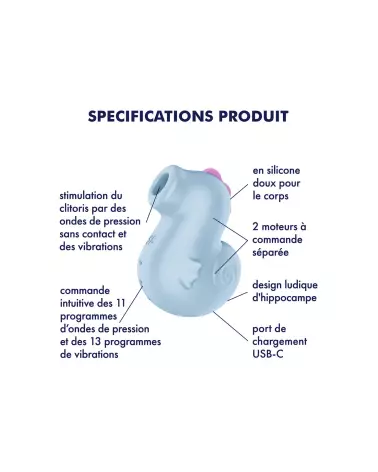 Image du Satisfyer Sea Pony Bleu, stimulateur clitoridien innovant et waterproof-5