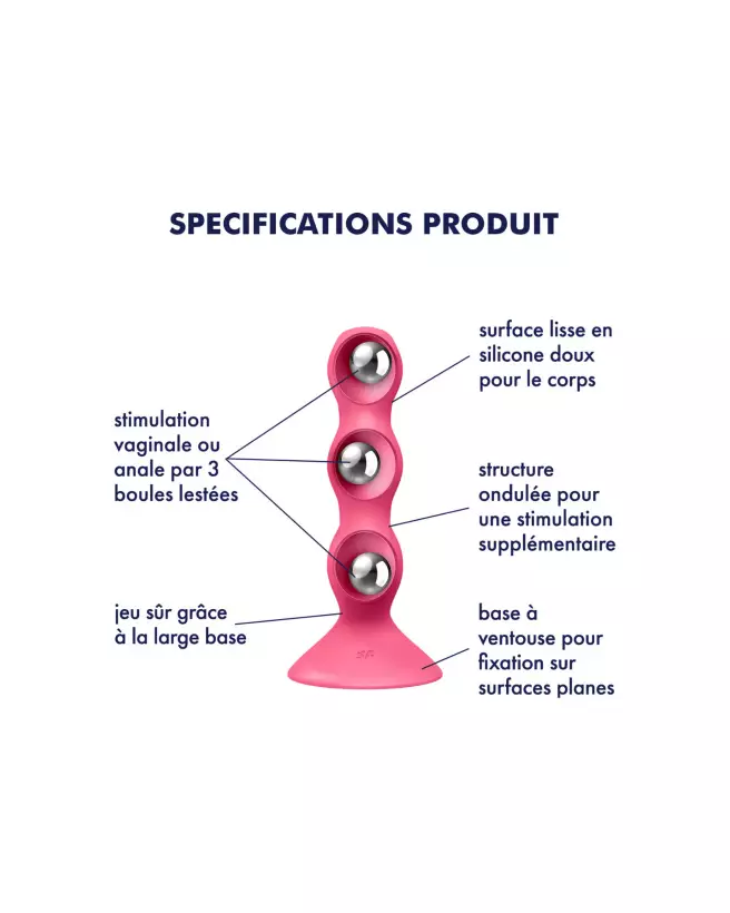 Image du Satisfyer Triple Ball Rose, sextoy réaliste haute qualité-4