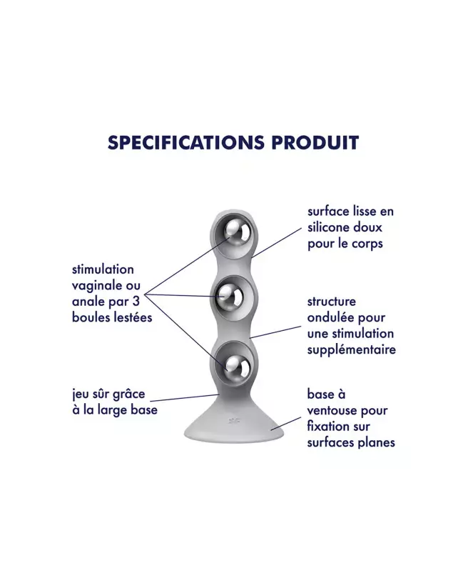 Image du Satisfyer Triple Ball Gris, sextoy réaliste pour plaisir intensifié-4