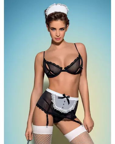 Costume Maidme Obsessive noir et blanc sexy-5