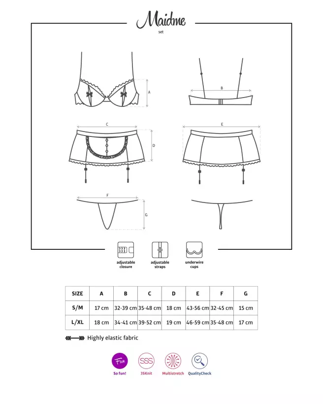Costume Maidme Obsessive noir et blanc sexy-11
