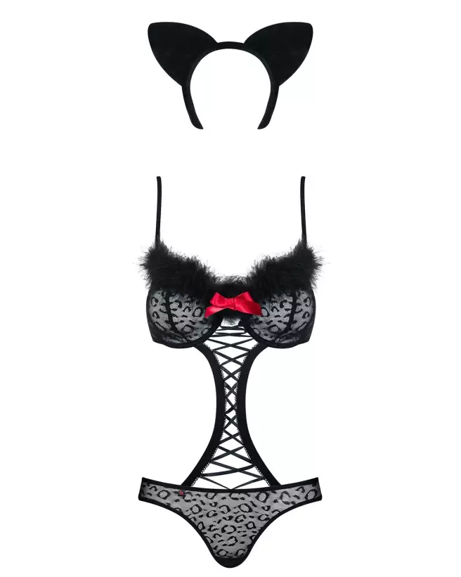 Costume sexy Gepardina modulable noir par Obsessive-8