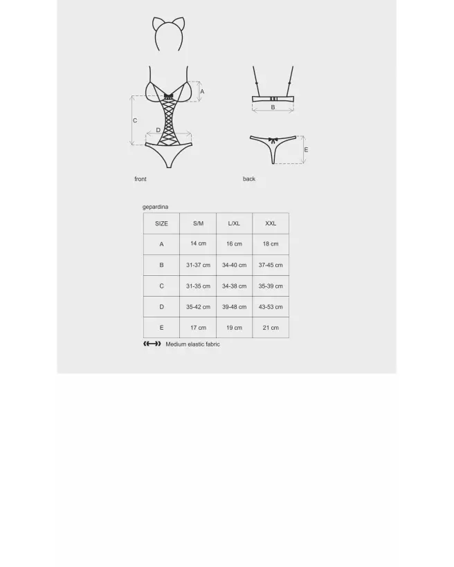 Costume sexy Gepardina modulable noir par Obsessive-10