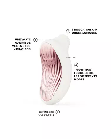 Image du LELO SONA 3 Cream, stimulateur clitoridien sonique, élégant et rechargeable-4