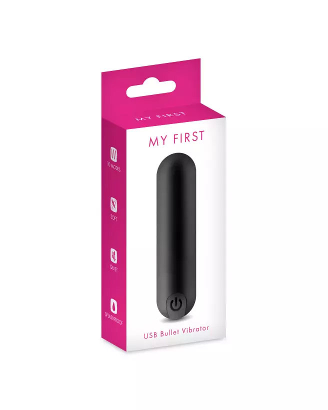 Image du Mini Vibro MY FIRST USB BULLET VIBRATOR NOI, vibromasseur discret et rechargeable-2