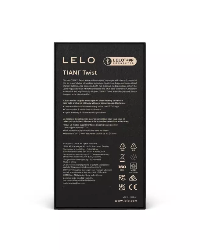 Image du sextoy LELO TIANI TWIST BLEU pour couple, design ergonomique et waterproof-4
