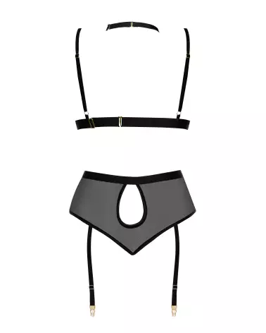 Beauty Night Cristalyn ensemble lingerie noir avec détails en dentelle et maille transparente-9