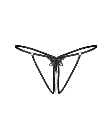 Image du String Ouvert Noir Selisme de Obsessive, lingerie sexy et élégante-7