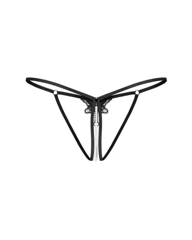 Image du String Ouvert Noir Selisme de Obsessive, lingerie sexy et élégante-8