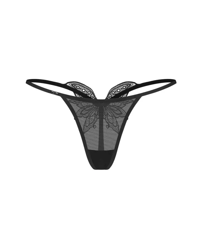 Image du Veyane String Noir d'Obsessive - Lingerie élégante et confortable avec détail en dentelle-7