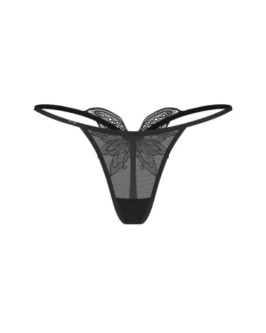 Image du Veyane String Noir d'Obsessive - Lingerie élégante et confortable avec détail en dentelle-7