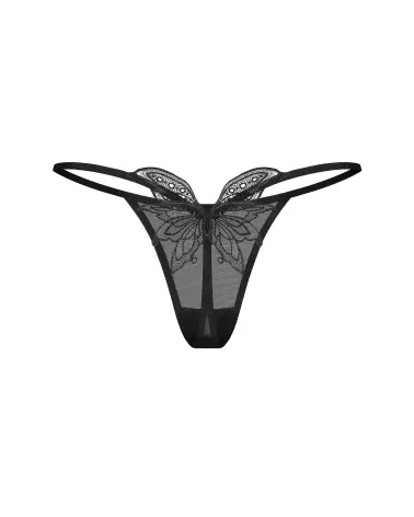 Image du Veyane String Noir d'Obsessive - Lingerie élégante et confortable avec détail en dentelle-8