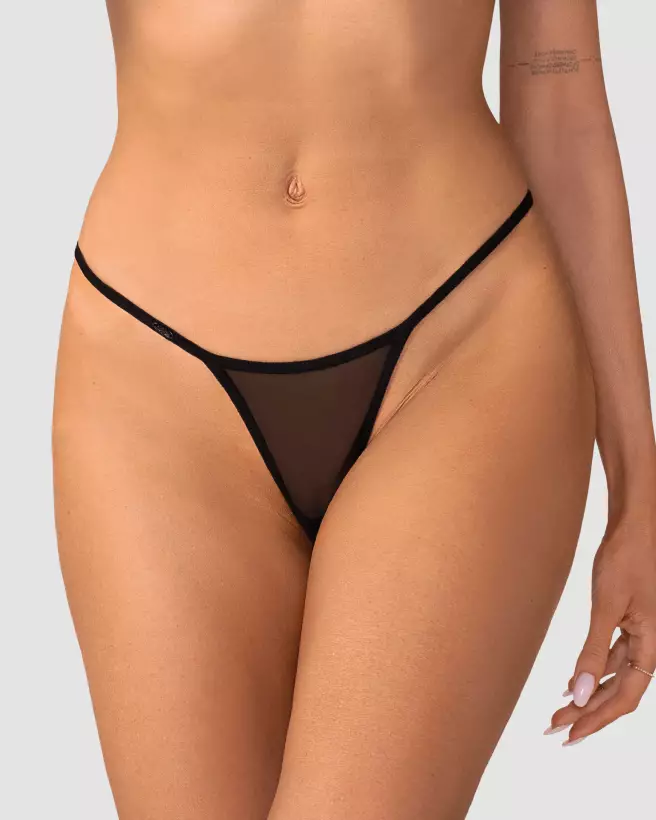String noir Ezmee d'Obsessive avec dentelle décorative et design minimaliste-4